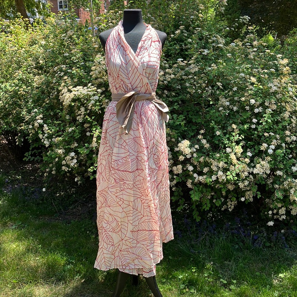 Omega Halter Folds Maxi Dress